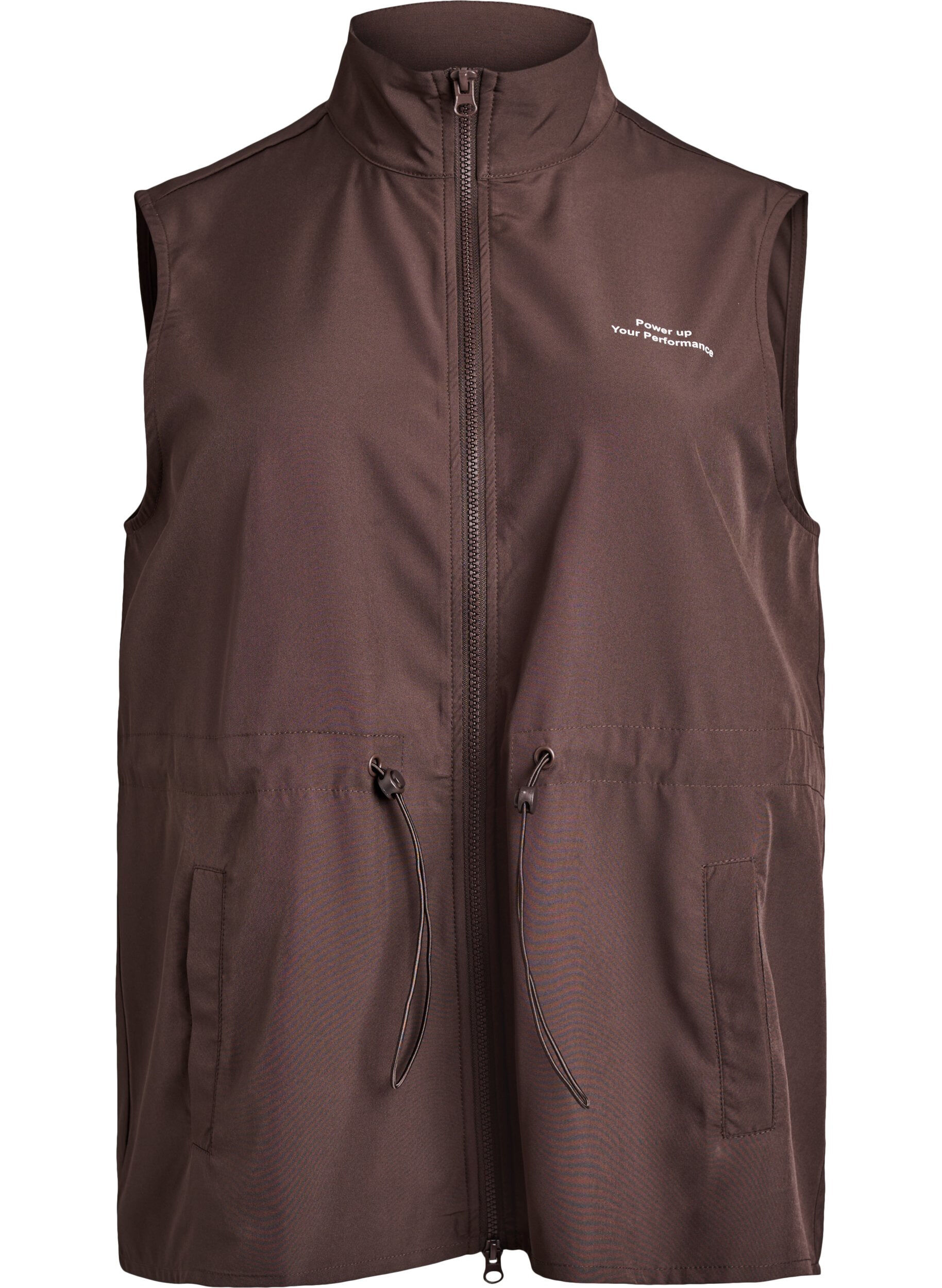 Sleeveless vest with an elasticated waist