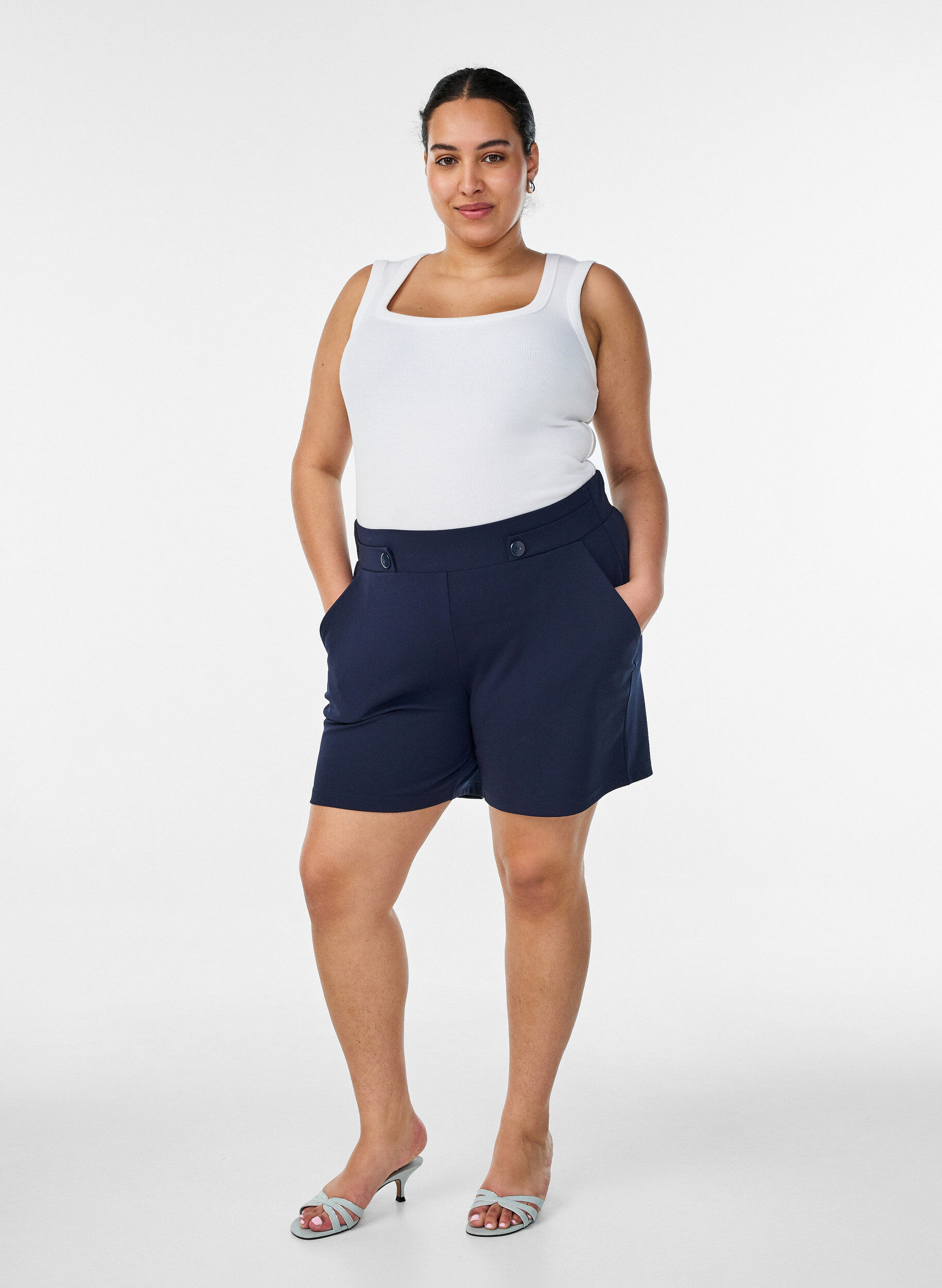 ZizzifashionShorts with pockets and loose fit, Blue, Model image number 1