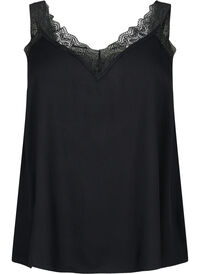 Top with lace in viscose