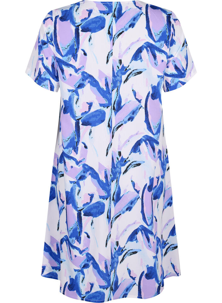 FLASH - V-neck dress with print, Snow White Flower, Packshot image number 1