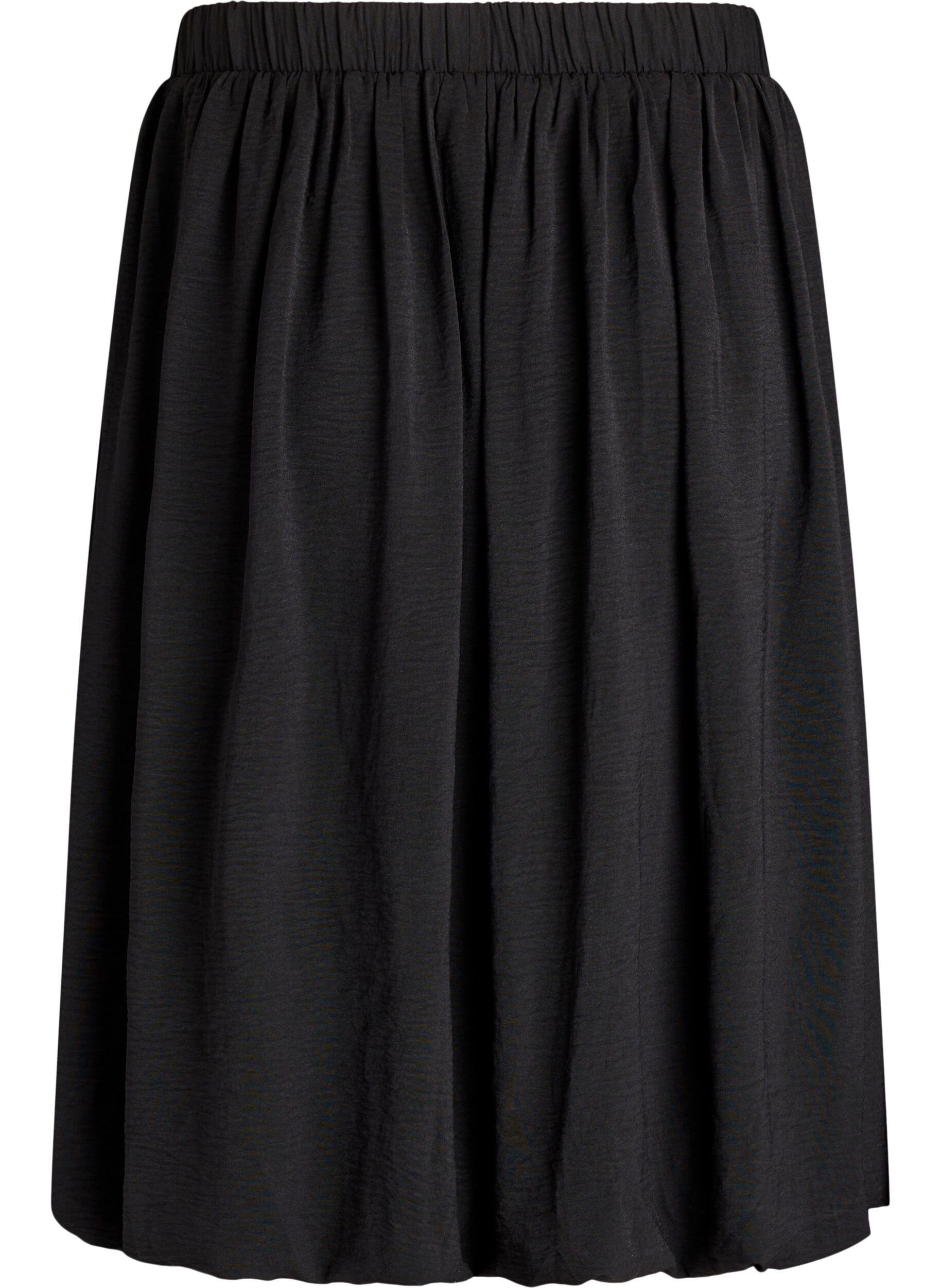 Zizzifashion Mid-length balloon skirt with an elastic waistband, Black, Packshot image number 1