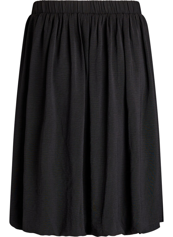 Mid-length balloon skirt with an elastic waistband, Black, Packshot image number 1