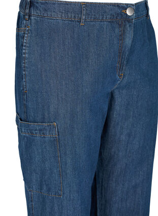 Cargo jeans with pockets, Dark blue denim, Packshot image number 2