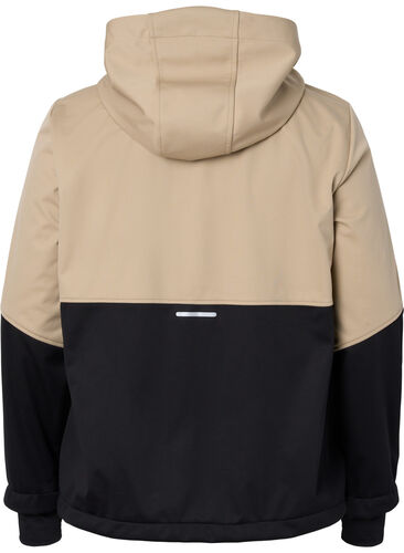 Softshell jacket with colour-block, Black Comb, Packshot image number 1