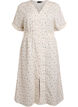 Midi dress with short sleeves and a front slit, White, Packshot image number 0