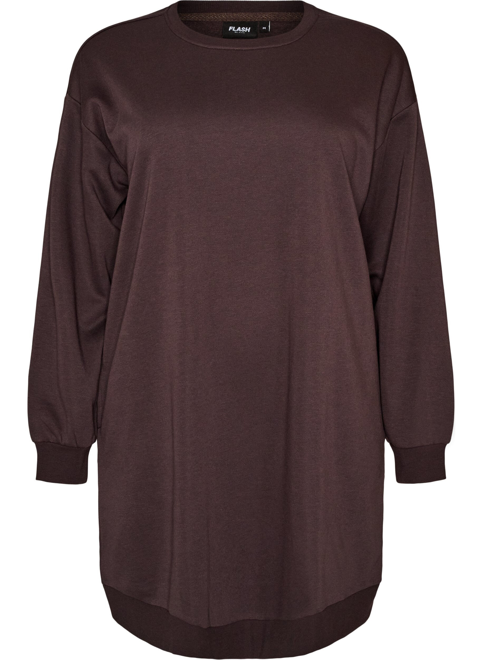 ZizzifashionLoose sweatshirt dress with pockets, Brown, Packshot image number 0