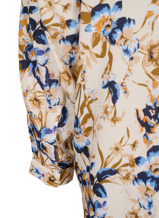 100% viscose blouse with paisley print, Ecru Flower, Packshot image number 3