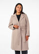 Long wool coat with belt, Moon Rock Mel. , Model image number 0