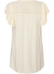 Tunic with broderie anglaise and ruffle sleeves, Beige, Packshot image number 1