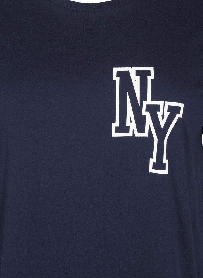 Organic cotton t-shirt with print, Night Sky Printet, Packshot image number 2