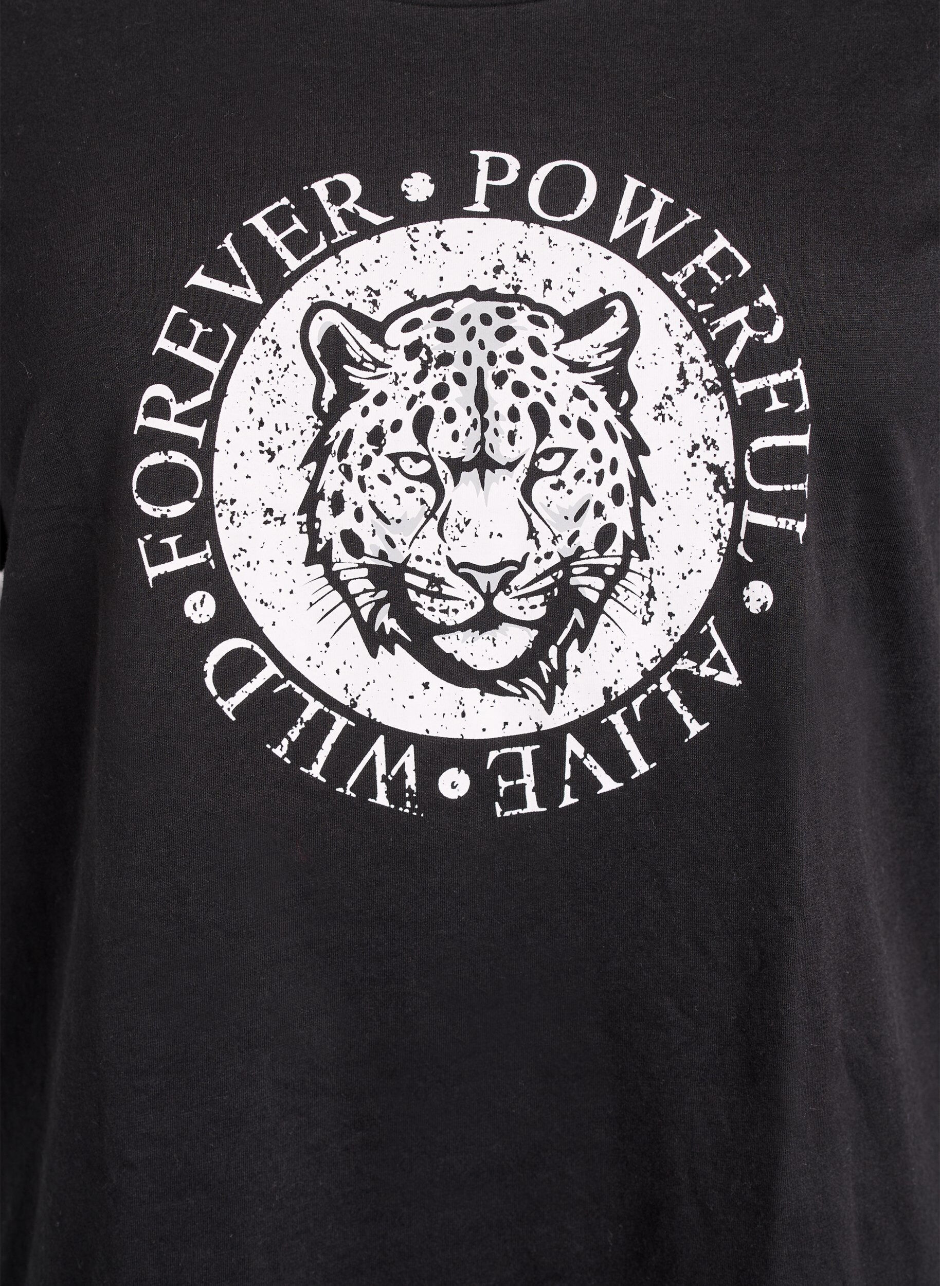 Zizzifashion T-shirt with motif, Black, Packshot image number 2