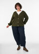 Cardigan with V-neck and ribbed texture, Green, Model image number 1
