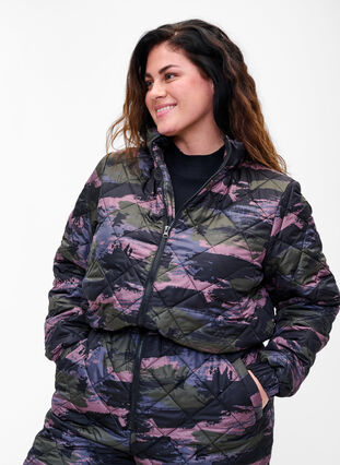 Thermo jumpsuit with camouflage print, Camou print, Model image number 2