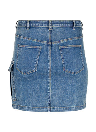 Close-fitting denim skirt with cargo pocket, Blue Denim, Packshot image number 1