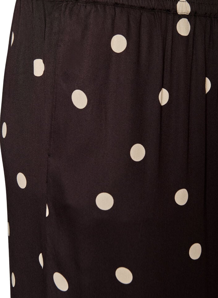 Viscose trousers with polka dots and wide legs, Brown, Packshot