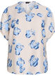 Loose blouse with print and V-neck, White, Packshot image number 0