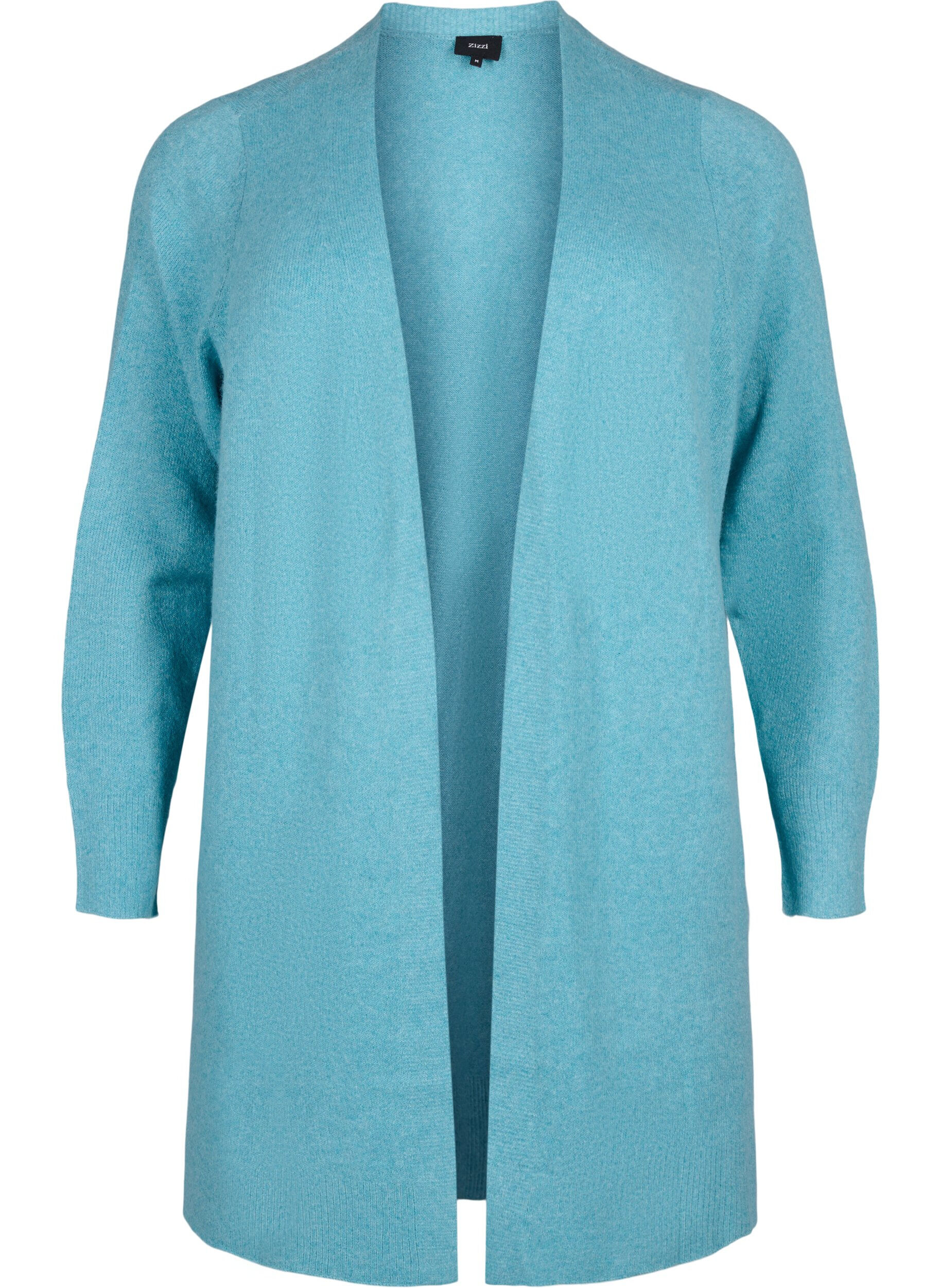 Zizzifashion Long open front cardigan, Reef Water Mel., Packshot image number 0