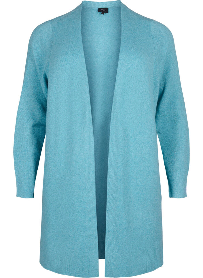 Long open front cardigan, Reef Water Mel., Packshot image number 0