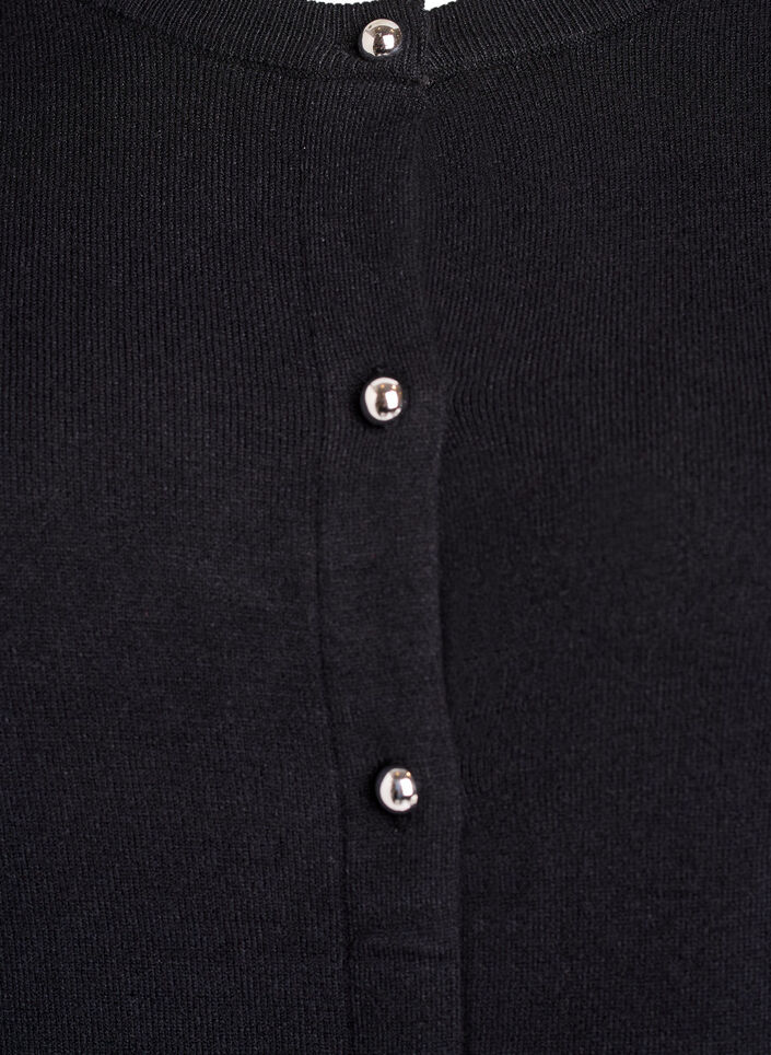 Cardigan with round buttons, Black, Packshot image number 2