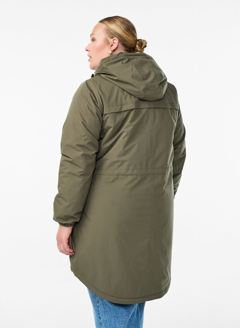 Lightweight padded parka with a hood, Green, Model image number 2