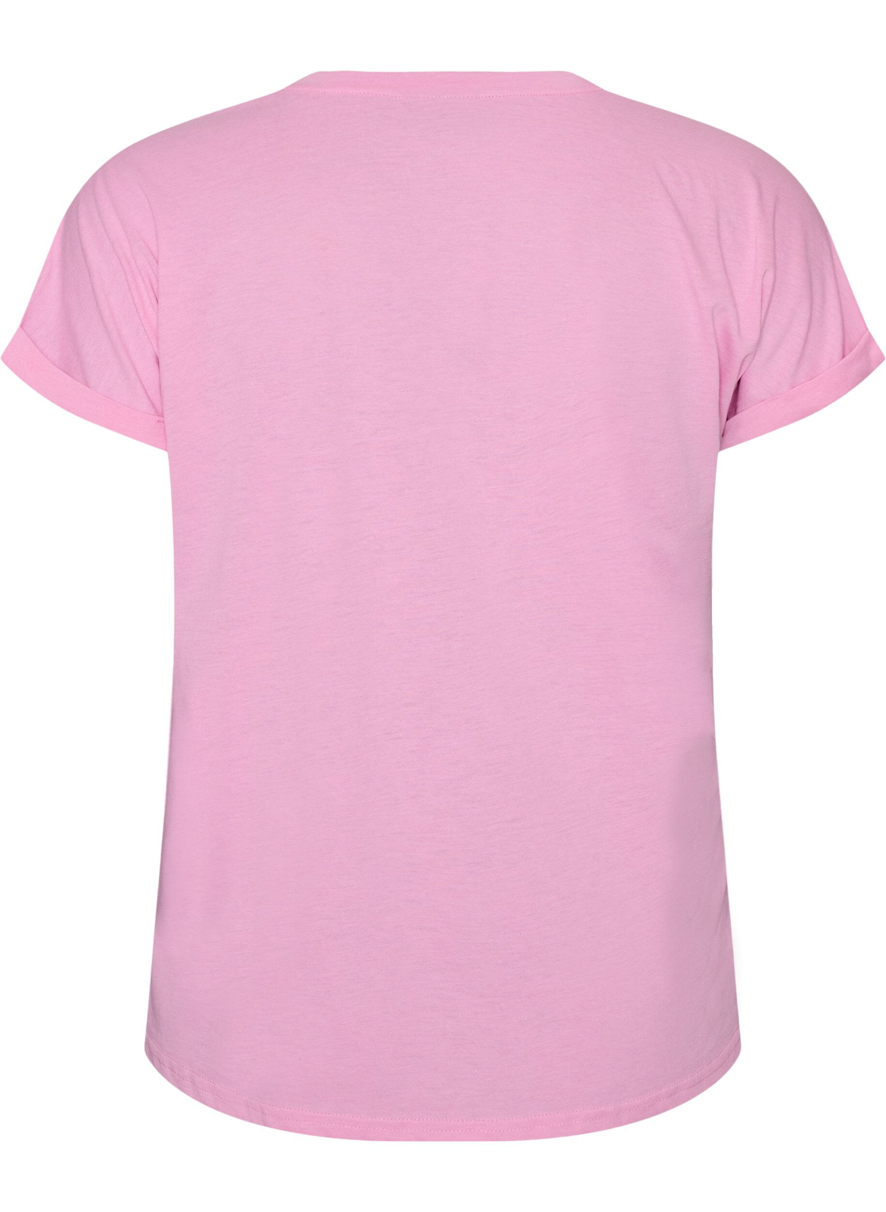 ZizzifashionShort sleeved cotton blend t-shirt, Pink, Packshot image number 1