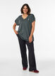 Loose training t-shirt with V-neck, Green, Model image number 1