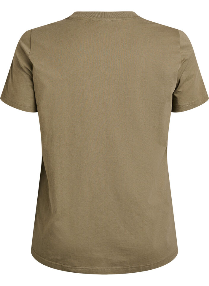 Basic cotton T-shirt with round neck, Green, Packshot image number 1