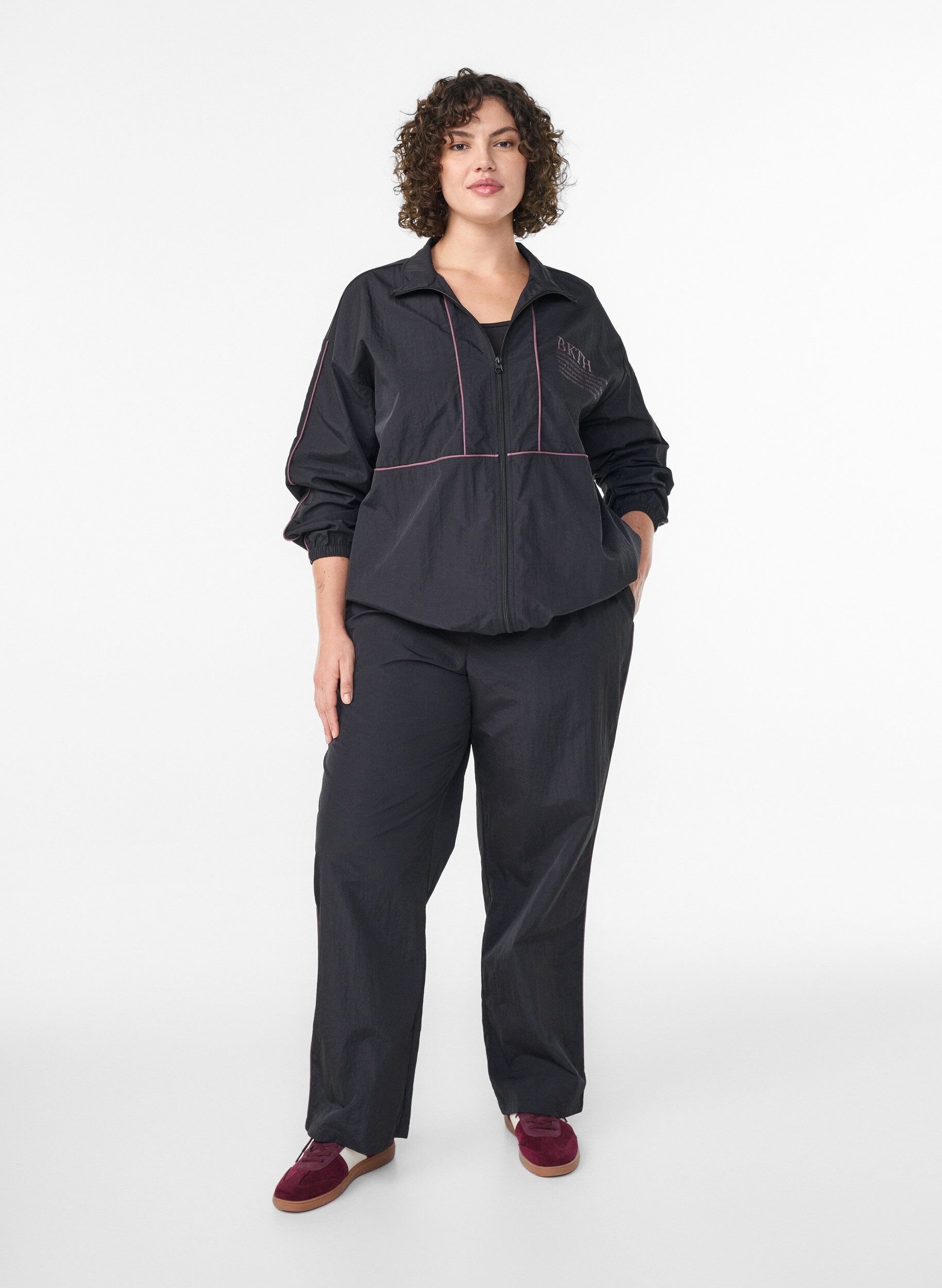 Zizzifashion Lightweight jacket with contrast piping, Black, Model image number 1