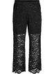 High-waisted lace trousers with straight legs, Black, Packshot image number 0