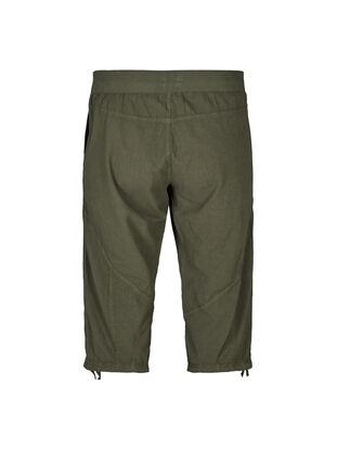 Loose cropped trousers in cotton, Ivy Green, Packshot image number 1