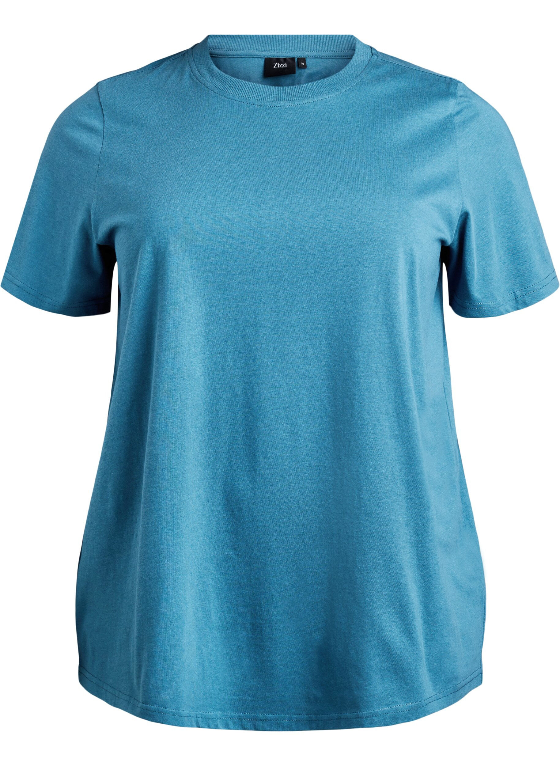 ZizzifashionBasic cotton T-shirt with round neck, Grey, Packshot image number 0
