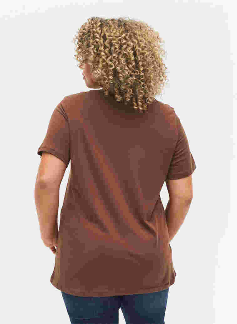 Short-sleeved cotton t-shirt, Chestnut Change, Model image number 1