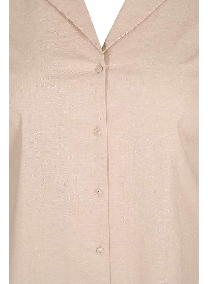 Long cotton shirt with short sleeves, Humus, Packshot image number 2