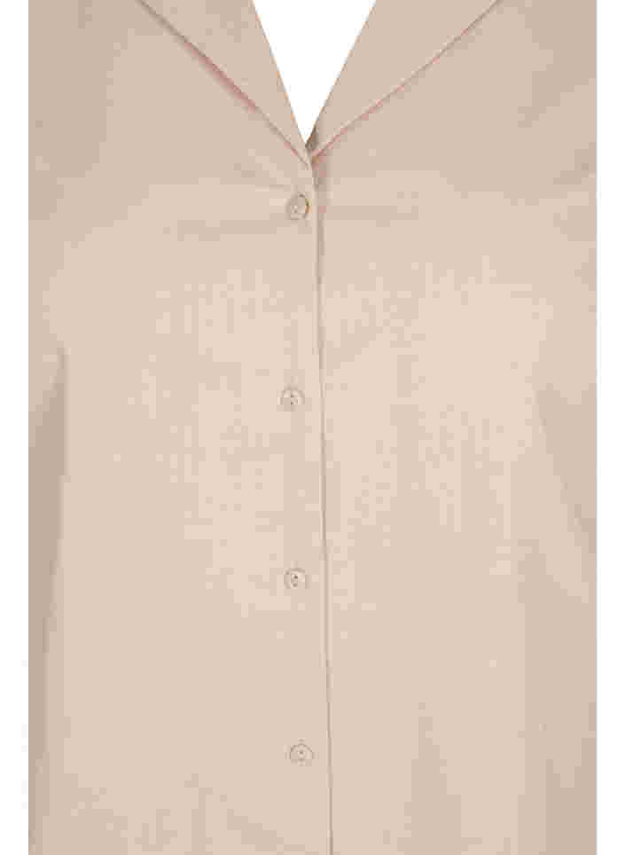 Long cotton shirt with short sleeves, Humus, Packshot image number 2