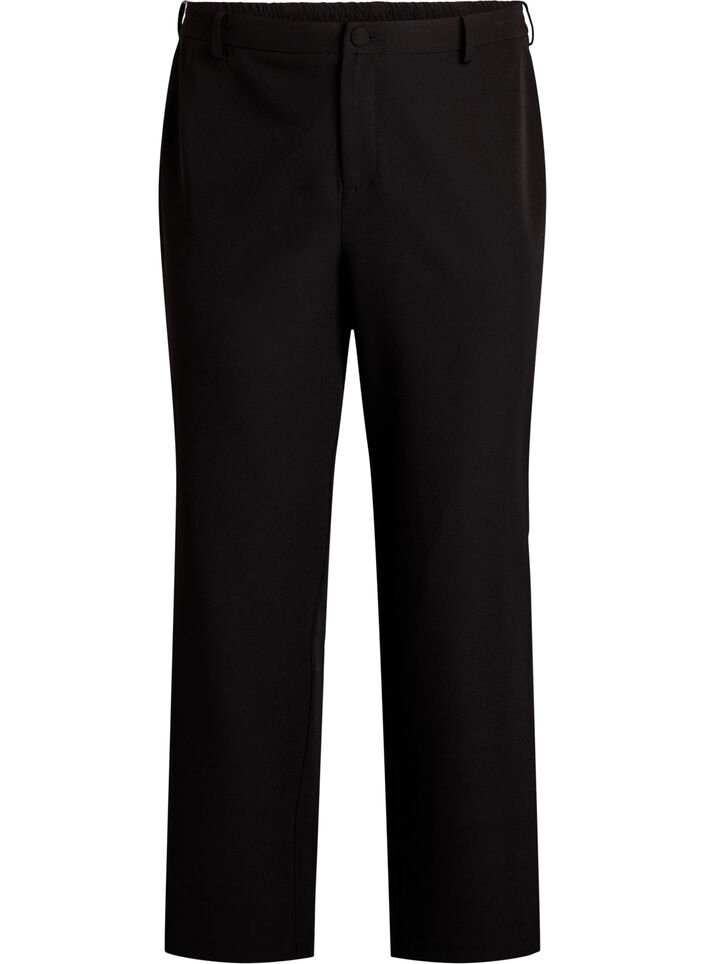 Trousers with pockets and straight legs, Black, Packshot image number 0
