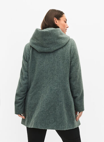 Bouclé coat with wool, Balsam Green Mel., Model image number 1