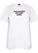 Cotton T-shirt with text print, White, Packshot image number 0