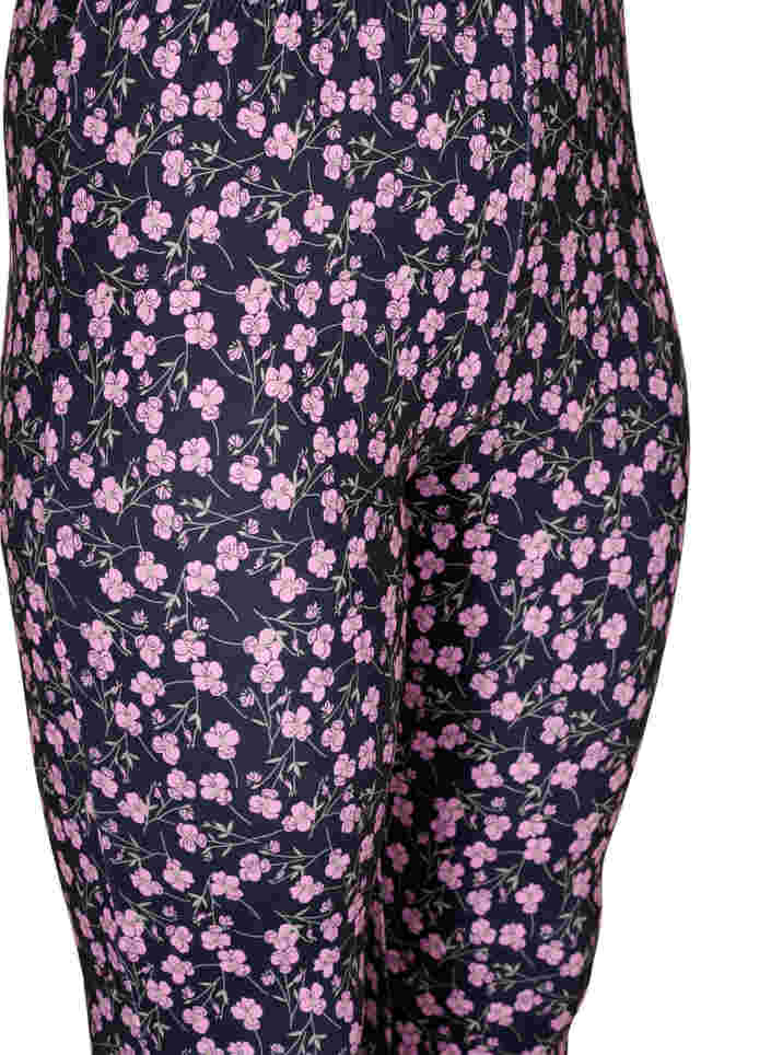 Printed leggings, Black Flower AOP, Packshot image number 2