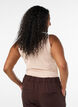 Solid color basic top in cotton, Beige, Model image number 2