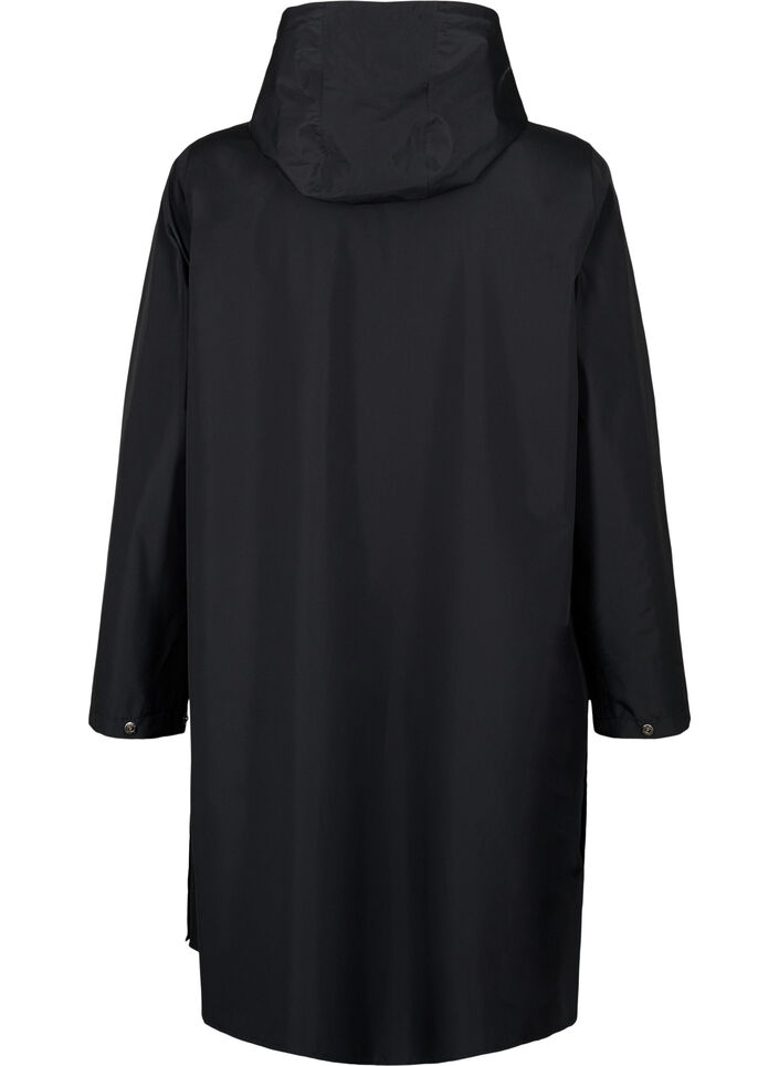 Rain jacket with pockets and a hood, Black, Packshot image number 1