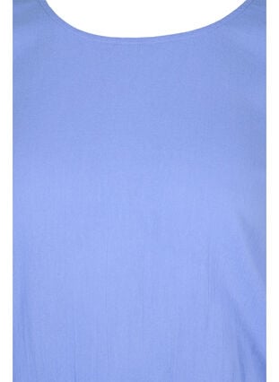 Short-sleeved cotton blouse with smock, Wedgewood, Packshot image number 2