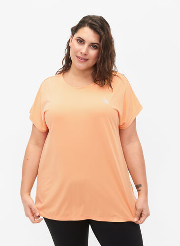 Short-sleeved workout t-shirt, Apricot Nectar, Model image number 0