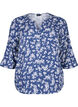 Floral nightshirt with 3/4 sleeves, V. Indigo Flower AOP, Packshot image number 0