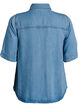 Short-sleeved denim-look lyocell shirt, Light Blue, Packshot image number 1