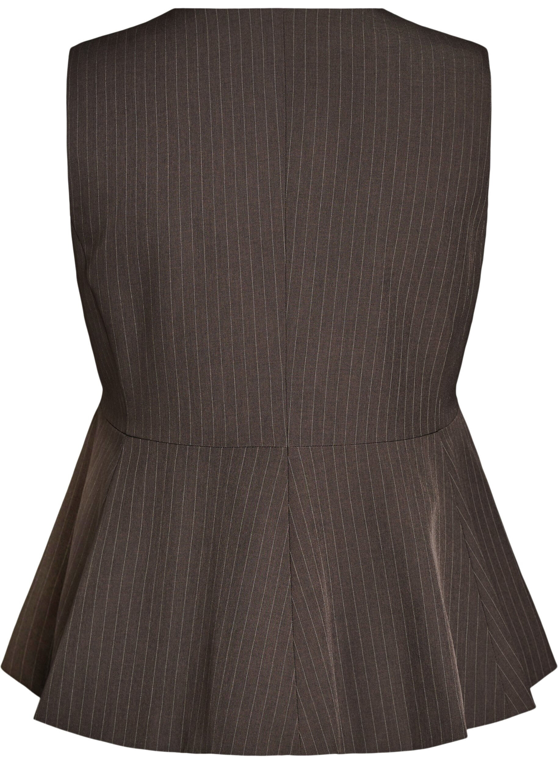 ZizzifashionPinstriped waistcoat with peplum, Brown, Packshot image number 1