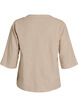 Cotton blouse with embroidered details and 3/4 sleeves, Beige, Packshot image number 1
