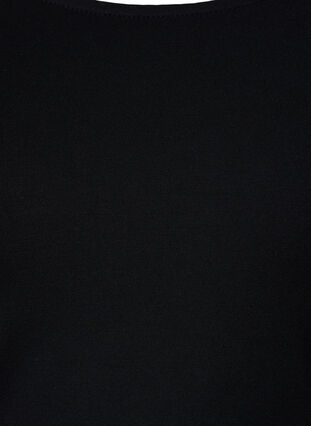 Monochrome dress with 3/4 sleeves and slit, Black, Packshot image number 2