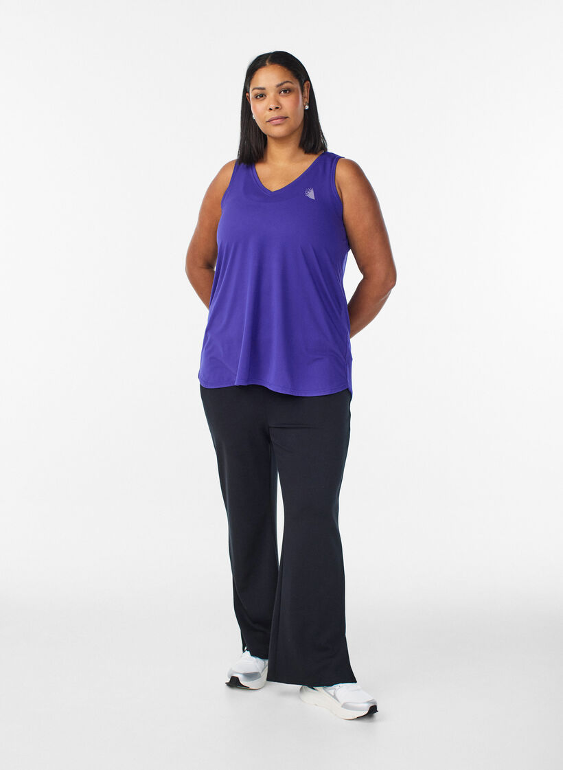 Sports top with V-neck, Purple, Model image number 1