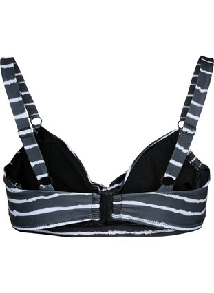Printed bikini bra with underwire, Black White Stripe, Packshot image number 1