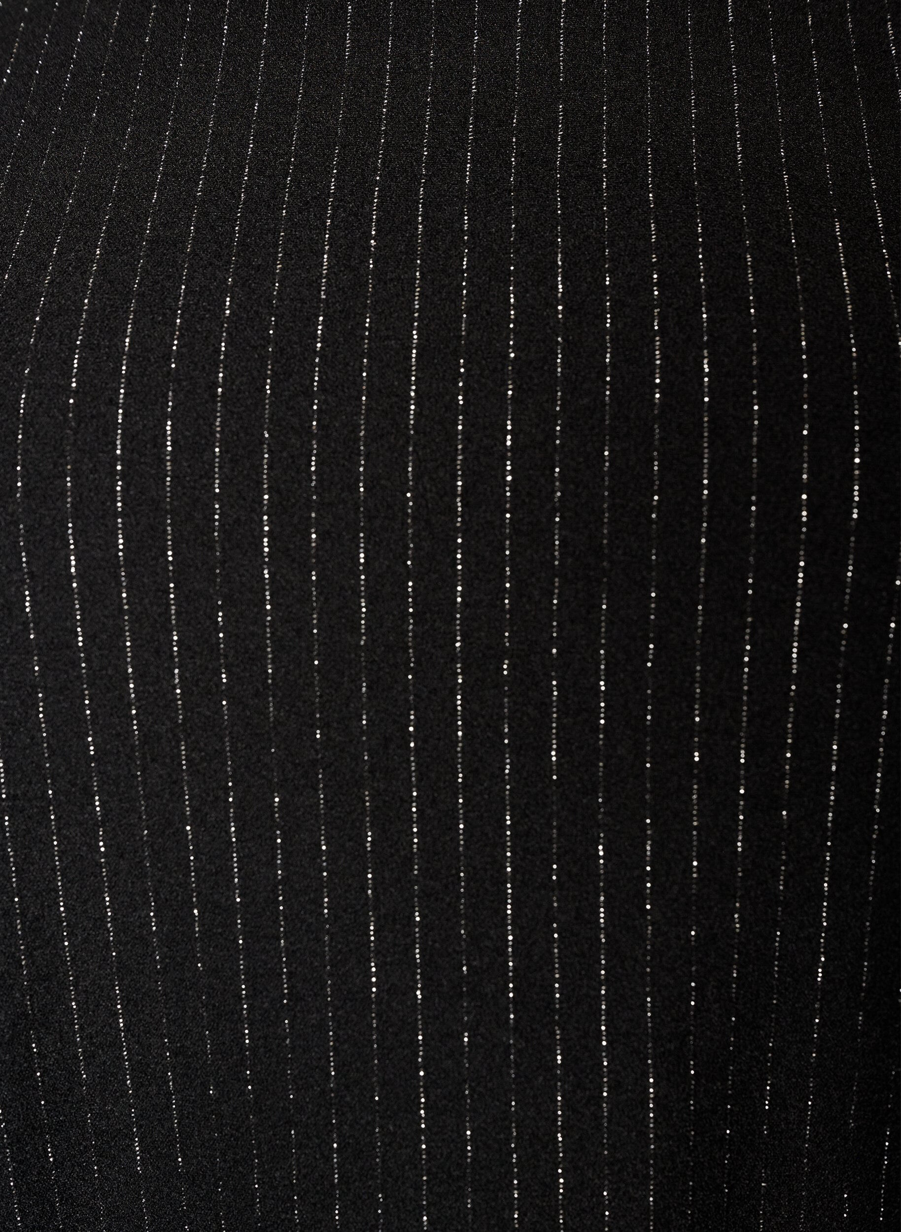 ZizzifashionShort A-line dress with glitter stripes, Black, Packshot image number 2
